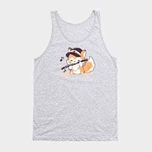 Dog playing the flute Tank Top